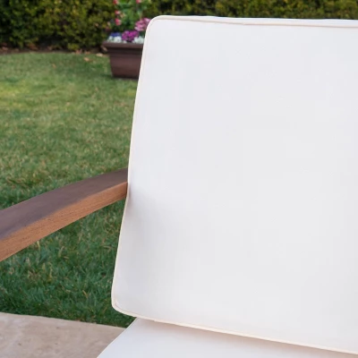 Perla 9pc Acacia Wood Patio Conversation Set - Teak/Cream - Christopher Knight Home