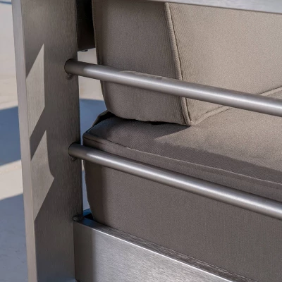 Cape Coral 2pk Aluminum Patio Club Chair - Khaki - Christopher Knight Home