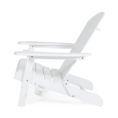 2pk Bellwood Outdoor Acacia Wood Folding Adirondack Chairs White - Christopher Knight Home