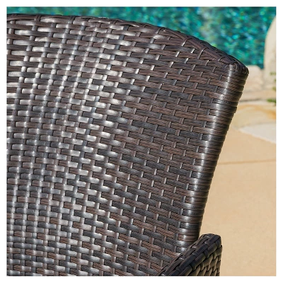 Anaya Set of 2 Wicker Patio Dining Chair - Brown - Christopher Knight Home