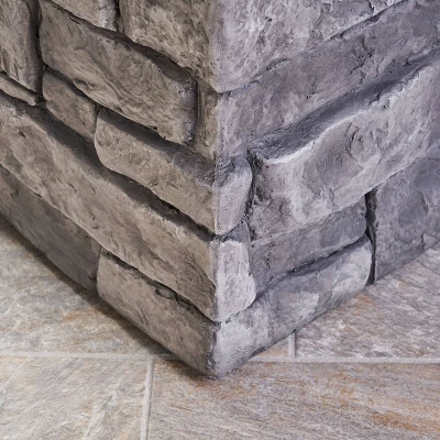 Angeles Outdoor Square Fire Pit - Gray - Christopher Knight Home