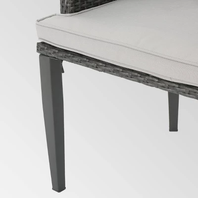 Hillhurst 4pk Wicker Dining Chairs Gray - Christopher Knight Home