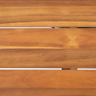 Catriona Rectangle Acacia Wood Industrial Dining Table - Teak - Christopher Knight Home