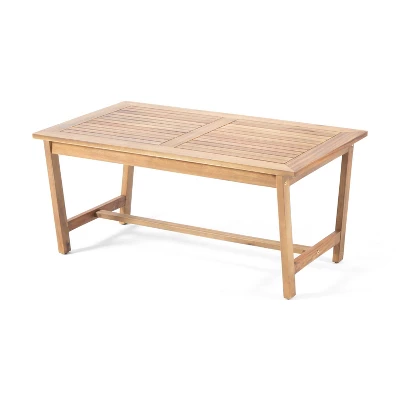 Panama 8pc Acacia Wood Chat Set with Coffee Table - Teak/Dark Gray - Christopher Knight Home