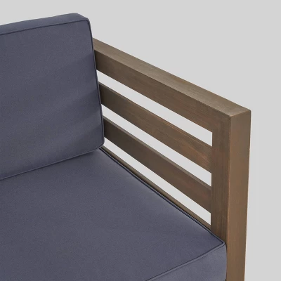 Oana 6pc Acacia Wood Sofa Chat Set - Gray/Dark Gray - Christopher Knight Home