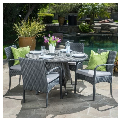 Theodore 5pc Wicker Patio Dining Set - Christopher Knight Home