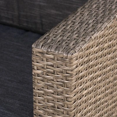 Puerta Wicker Loveseat Gray/Black - Christopher Knight Home