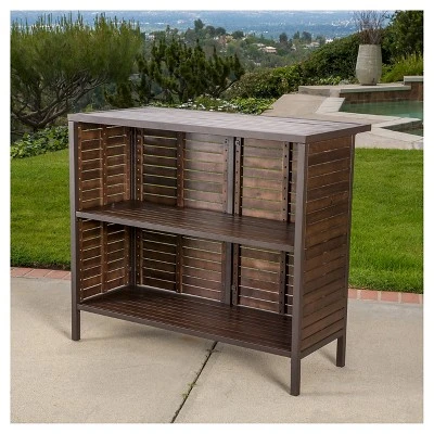 Milos 3pc Acacia Bar Set - Dark Brown - Christopher Knight Home