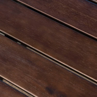 Geelong 7pc Acacia Wood & Wicker Patio Dining Set - Brown - Christopher Knight Home