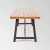 Catriona Rectangle Acacia Wood Industrial Dining Table - Teak - Christopher Knight Home