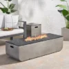 Adio Rectangular 56" Light Weight Concrete Gas Fire Pit With Tank Holder Light Gray - Christopher Knight Home