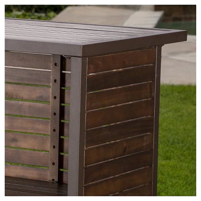 Milos 3pc Acacia Bar Set - Dark Brown - Christopher Knight Home