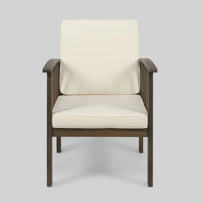 Carolina 5pc Acacia Wood Sofa Set - Gray/Cream - Christopher Knight Home