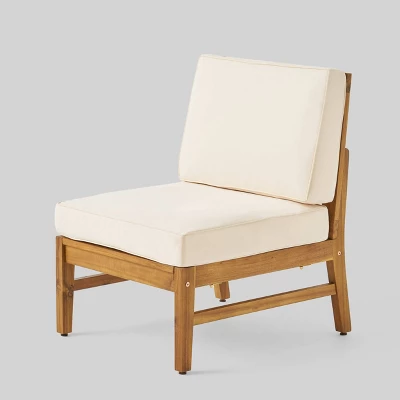 Driscoll 7pc Acacia Wood Chat Set with Fire Pit - Teak/Cream/Brown - Christopher Knight Home