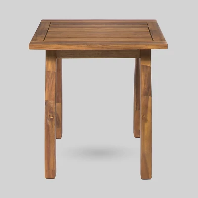 3pc Colmena Acacia Wood Rustic Rocking Chair Set with Side Table Teak - Christopher Knig