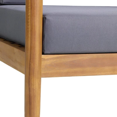 Magnolia 2pc Patio Acacia Wood Club Chairs - Teak/Dark Gray - Christopher Knight Home