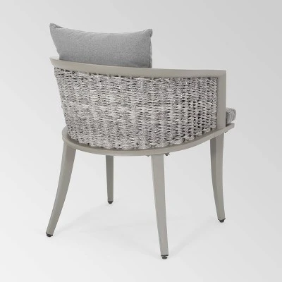 Pebble 3pc Wicker Boho Chat Set - Gray - Christopher Knight Home