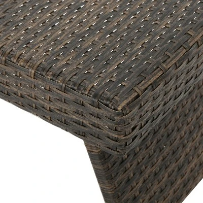 Thira Wicker Adjustable Folding Side Table - Mocha - Christopher Knight Home