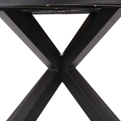 Soto Round Outdoor Acacia Wood Dining Table Teak/Black - Christopher Knight Home
