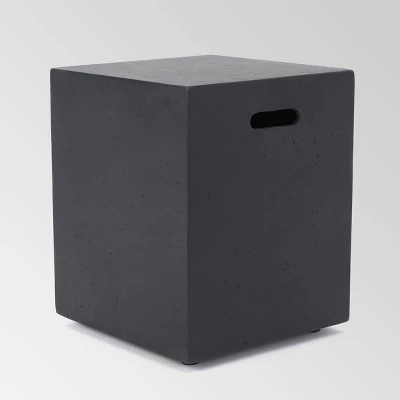 Oana 7pc Acacia V-Shaped Sectional Sofa with Fire Pit Set - Gray/Dark Gray - Christopher Knight Home