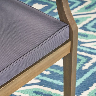 Perla 2pk Acacia Wood Patio Dining Chair - Christopher Knight Home