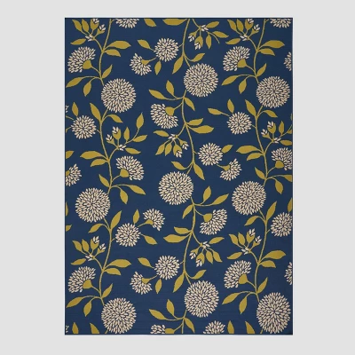 Viola Floral Outdoor Rug Blue/Green - Christopher Knight Home