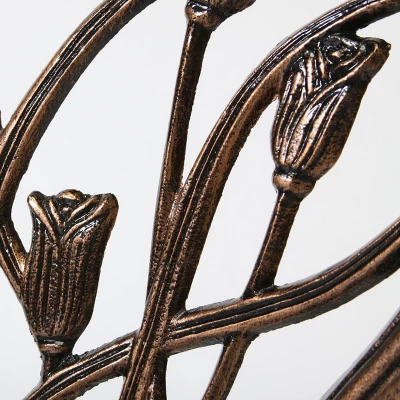 Nassau 3pc Cast Aluminum Patio Bistro Set - Brown - Christopher Knight Home