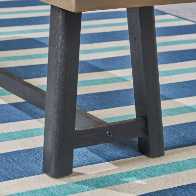 Baxley 6pc Acacia Dining Set with Bench - Sandblast Gray/Gray - Christopher Knight Home