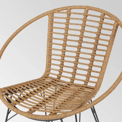 Perkins 3pc Wicker Modern Boho Chat Set - Light Brown - Christopher Knight Home