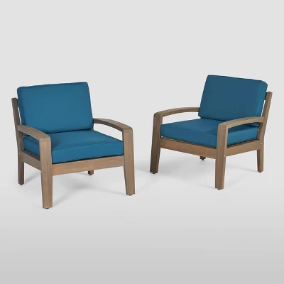 4pc Grenada Acacia Patio Chat Set Gray - Christopher Knight Home