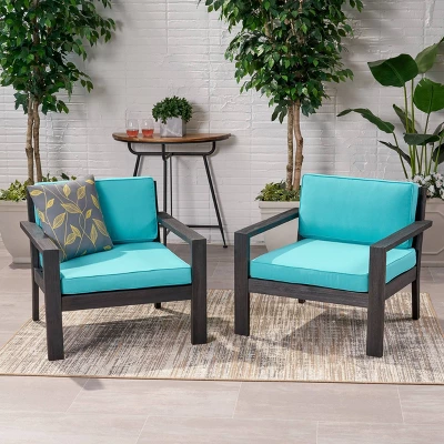 Santa Ana 2pk Acacia Wood Club Chairs - Christopher Knight Home