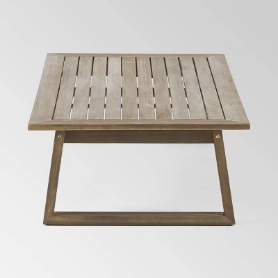 Belgian 4pc Acacia Wood Chat Set - Gray/Light Gray - Christopher Knight Home