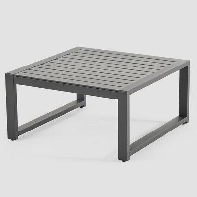 Navan 12pc Aluminum Sectional Sofa Seating Set Black/Dark Gray - Christopher Knight Home