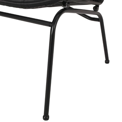 Condessa Patio Hammock Weave Loveseat Bench - Black - Christopher Knight Home