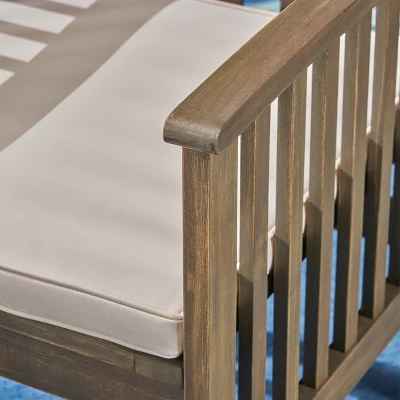 Casa 3pc Acacia Bistro Dining Set Gray/Cream - Christopher Knight Home