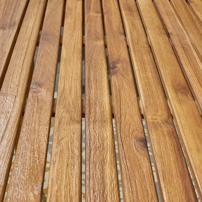 Nadia 9pc Wood & Wicker Expandable Dining Set - Natural/Brown/Beige - Christopher Knight Home