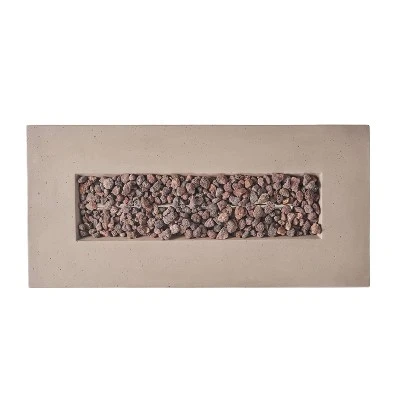 Aidan Outdoor 40000 BTU Light Weight Concrete Rectangular Fire Pit Light Gray - Christopher Knight Home