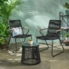 Moonstone 3pc Rope Weave Modern Chat Set - Black - Christopher Knight Home